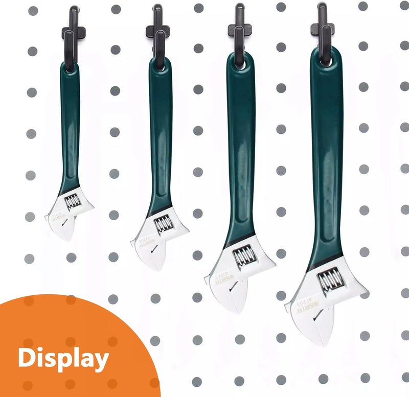 Nivithi Pegboard Hooks Kit,1/4" Hole,50 Black Pegboard Hooks Assortment with J Hooks for Squat Rack,peg Board Hooks for Hanging are Perfect for organizing Tools and Equipment,1“ Hole Pitch - Image 3